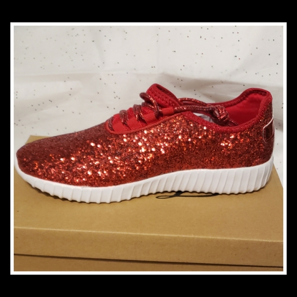 🎉❤Cherry Red Glitter Sneakers❤🎉 - Picture 9 of 12